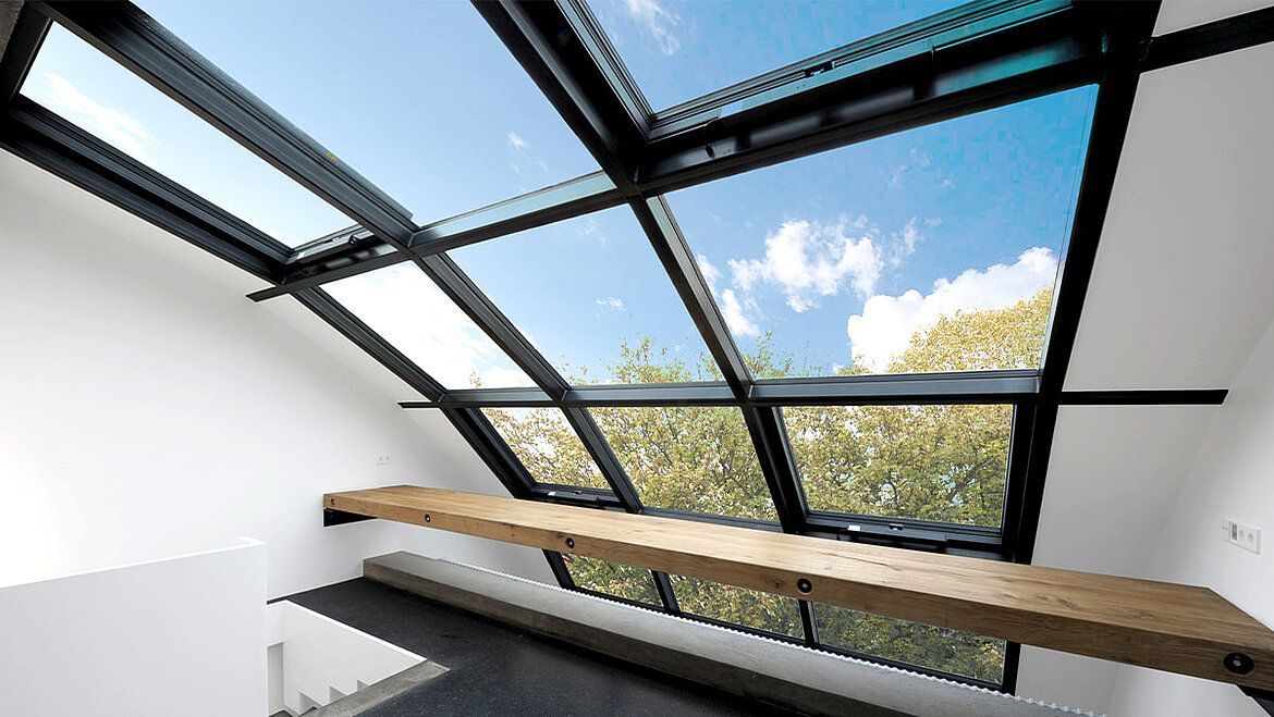 LAMILUX Glass Roof PR60 in Maisonette Apartment LAMILUX Glass Roof PR60 installed in maisonette flat