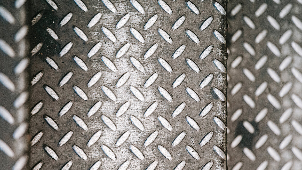 Close-up of corrugated aluminium surface