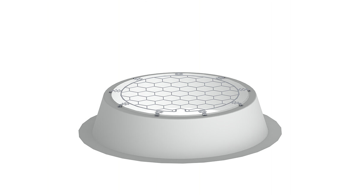 LAMILUX Rooflight F100 Circular Lasered fall-through protection grid 