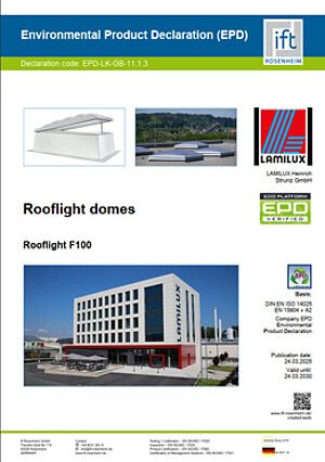 EPD Rooflight F100 | Smoke Lift Rooflight F100