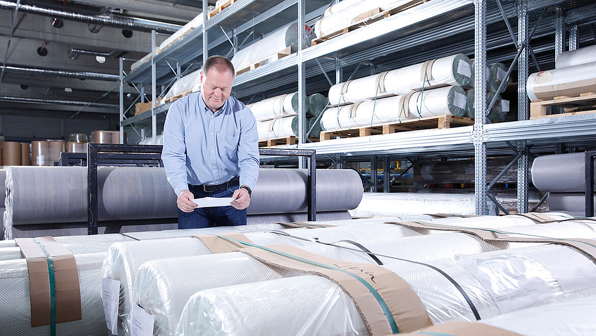 GRP rollers in a warehouse | insights by LAMILUX