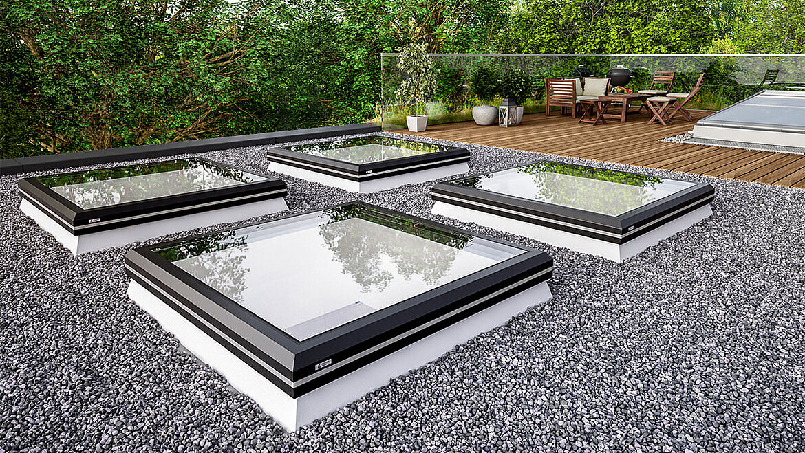 LAMILUX Glass Skylight FE with gravel LAMILUX Glass Skylight FE with gravel
