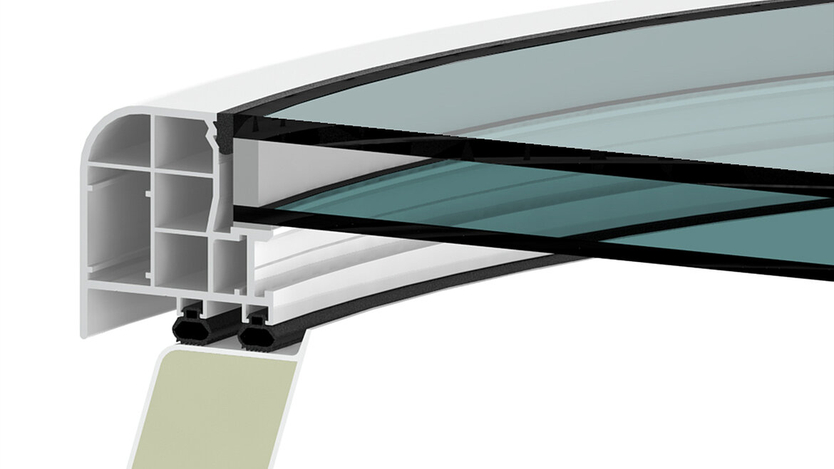 LAMILUX Glass Skylight F100 Circular - Solar protection glazing with matt, light-coloured film (MHF) double TSG