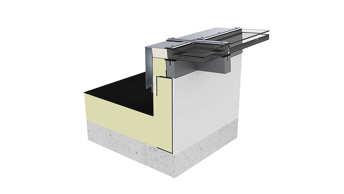 LAMILUX Glass Skylight Fire Resistance - 60 minutes fire resistance  LAMILUX Glass Skylight Fire Resistance REI 60 Cross section