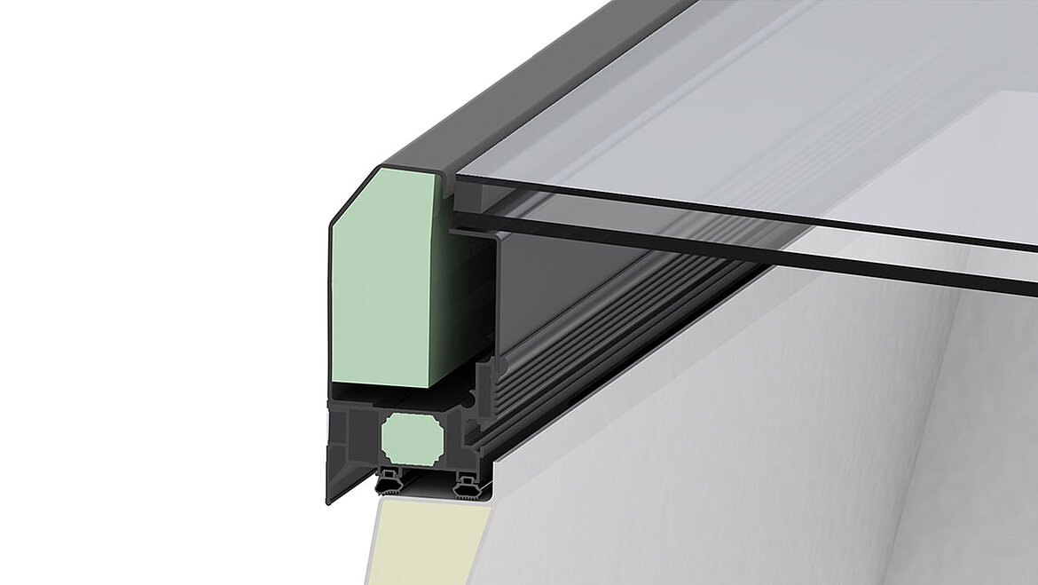 LAMILUX Glass Skylight FE 3° - Heat protection insulation glazing with matt, light-coloured film (MHF) double
