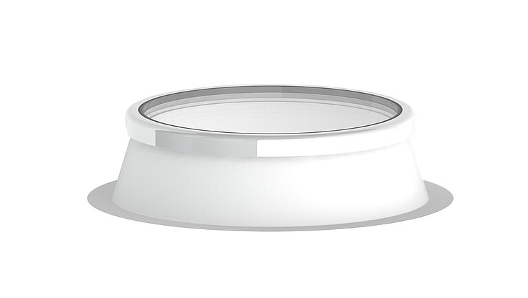 采用圆形塑料框的平屋顶窗