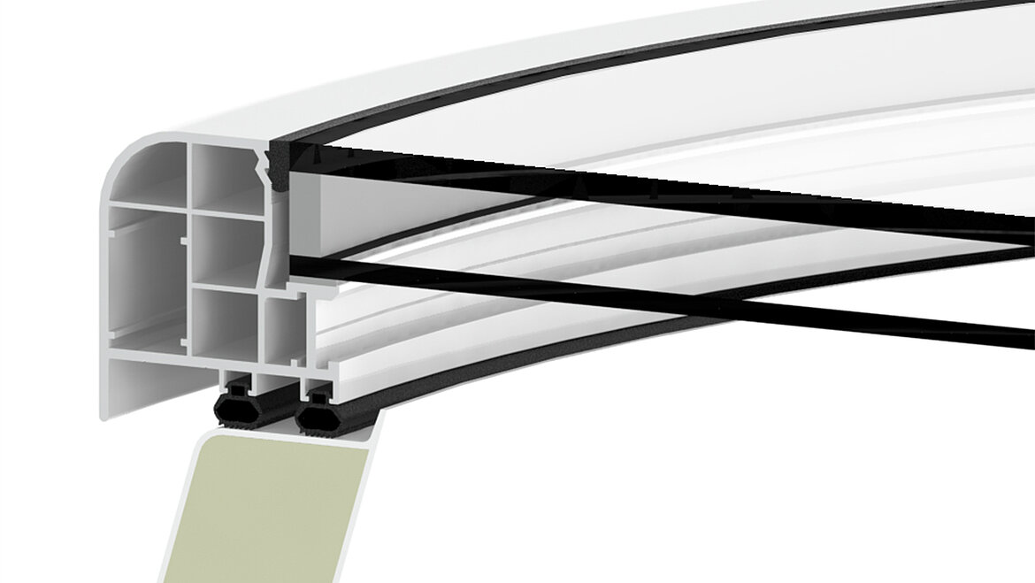 LAMILUX Glass Skylight F100 Circular - Heat insulation glazing with matt, light-coloured film (MHF) double