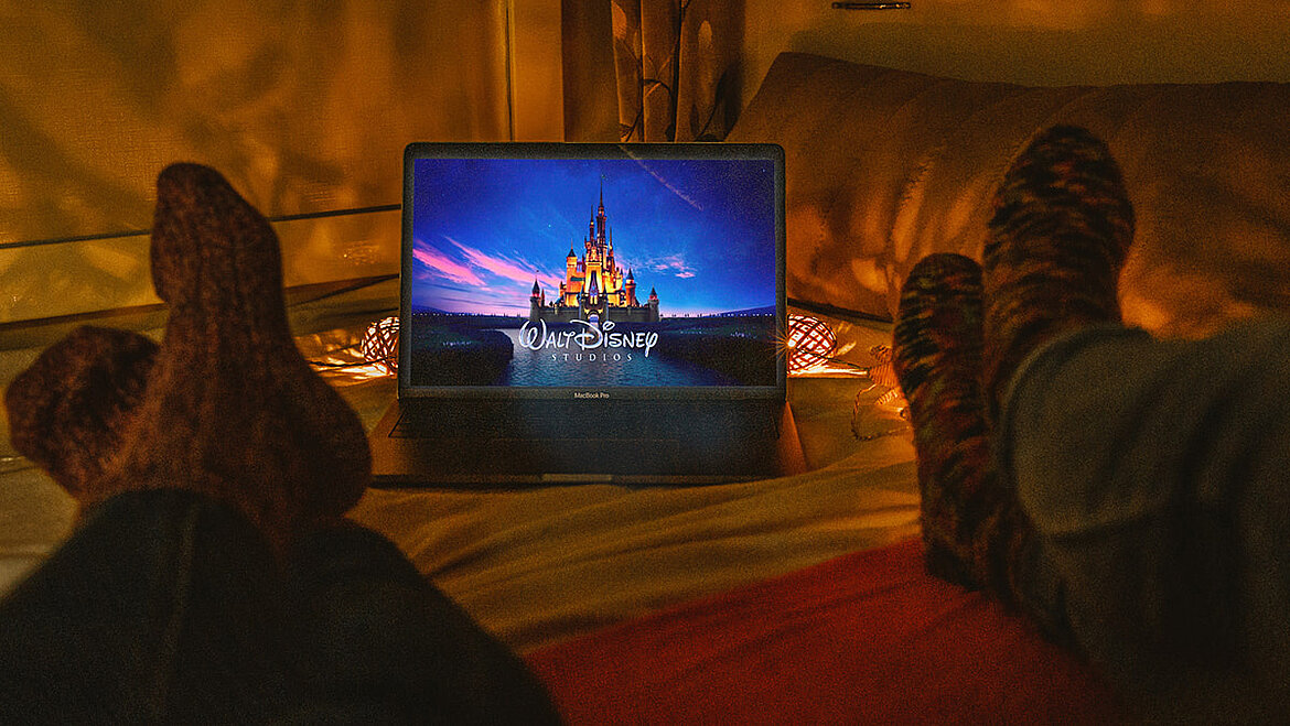 wool socks and Disney Wool socks while watching TV in a caravan | insights by LAMILUX