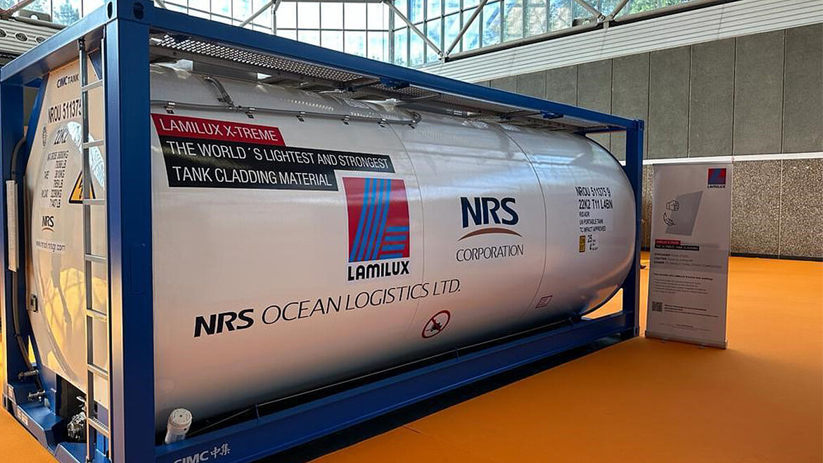 Tank containers in an industrial building 