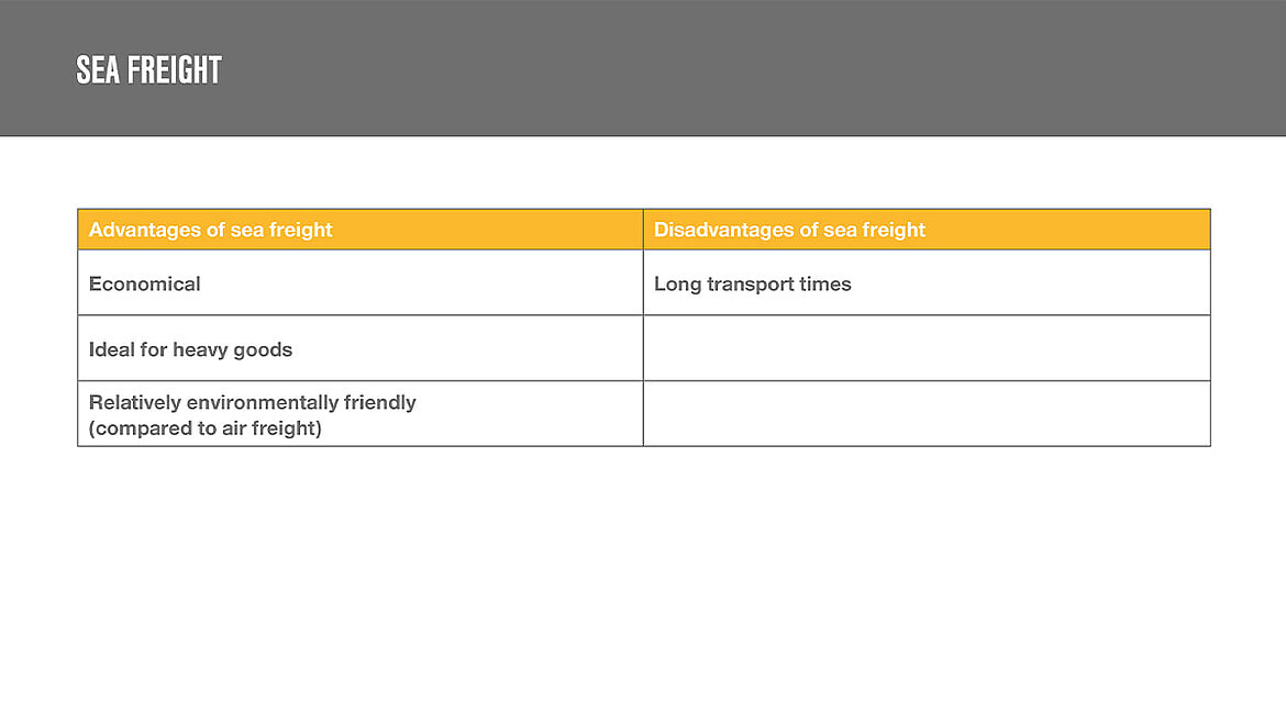 advantages and disadvantages sea freight