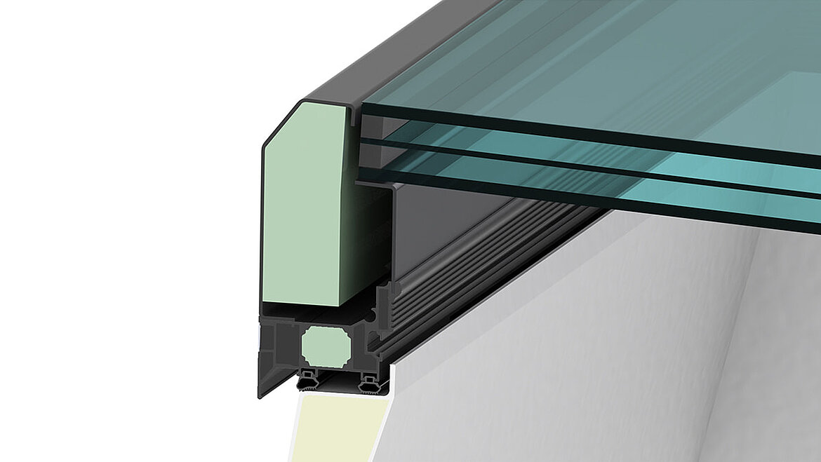 LAMILUX Glass Skylight FE 3° - Solar protection insulation glazing with matt, light-coloured film (MHF) triple