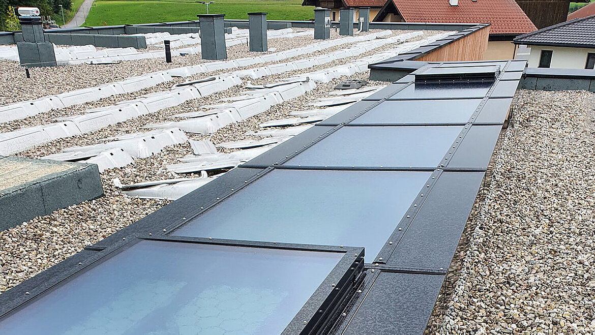 LAMILUX PR60 glass roof on the new building of the daycare centre and fire station in Straßwalchen