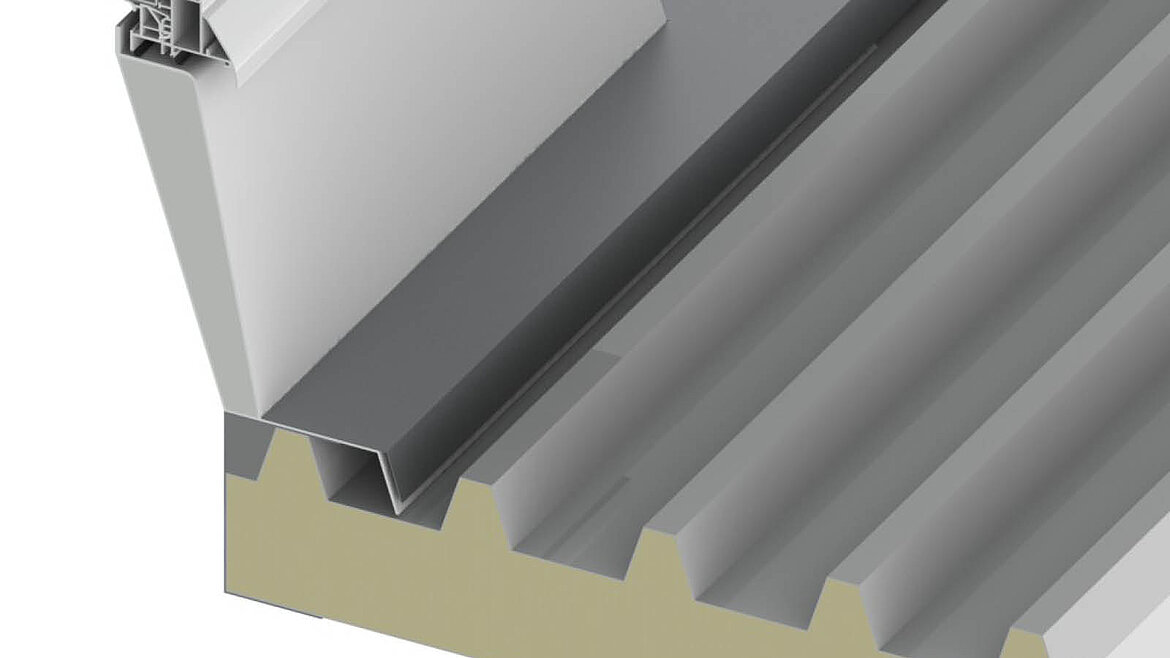 Cross-section of a foot flange with double-sided chamfering