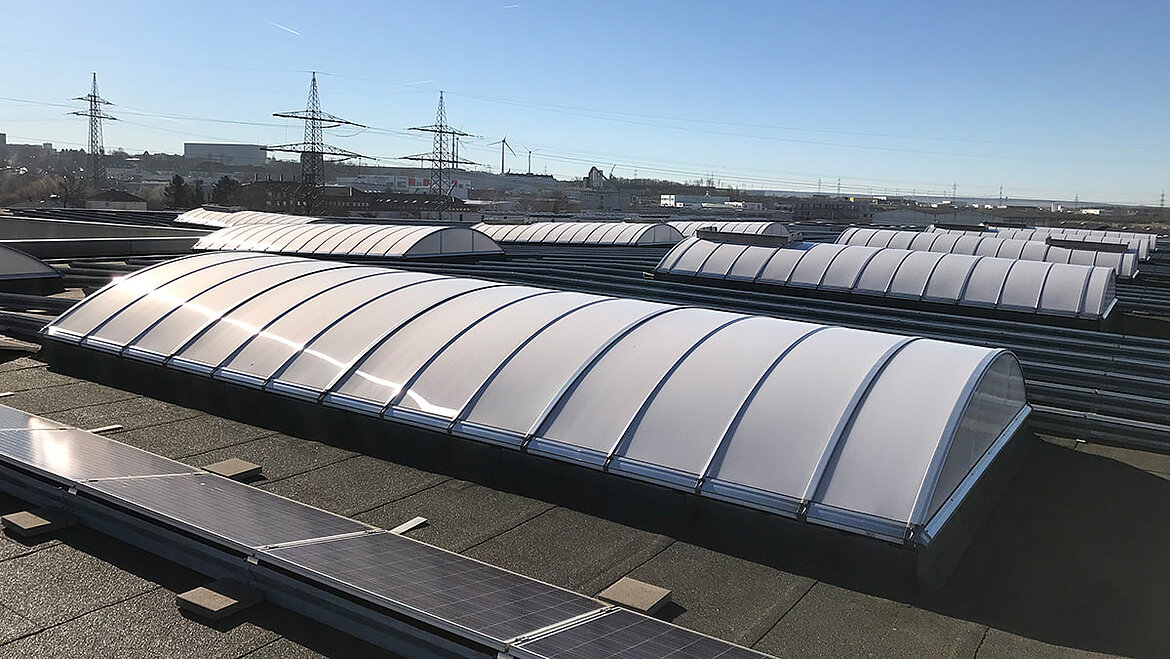 Energy efficiency LAMILUX continuous rooflight B passive house standard