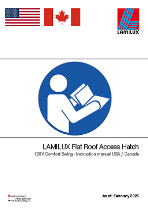 LAMILUX Flat Roof Access Hatch Comfort Swing 120V USA/CAN