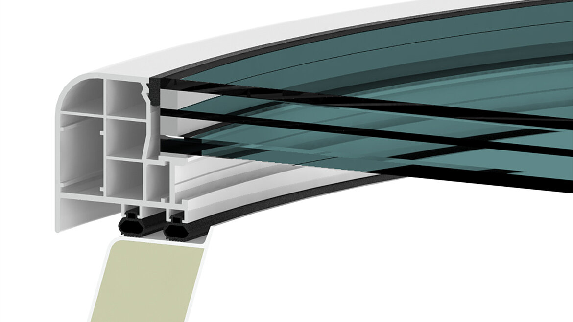 LAMILUX Glass Skylight F100 Circular - Sun protection glazing triple TSG