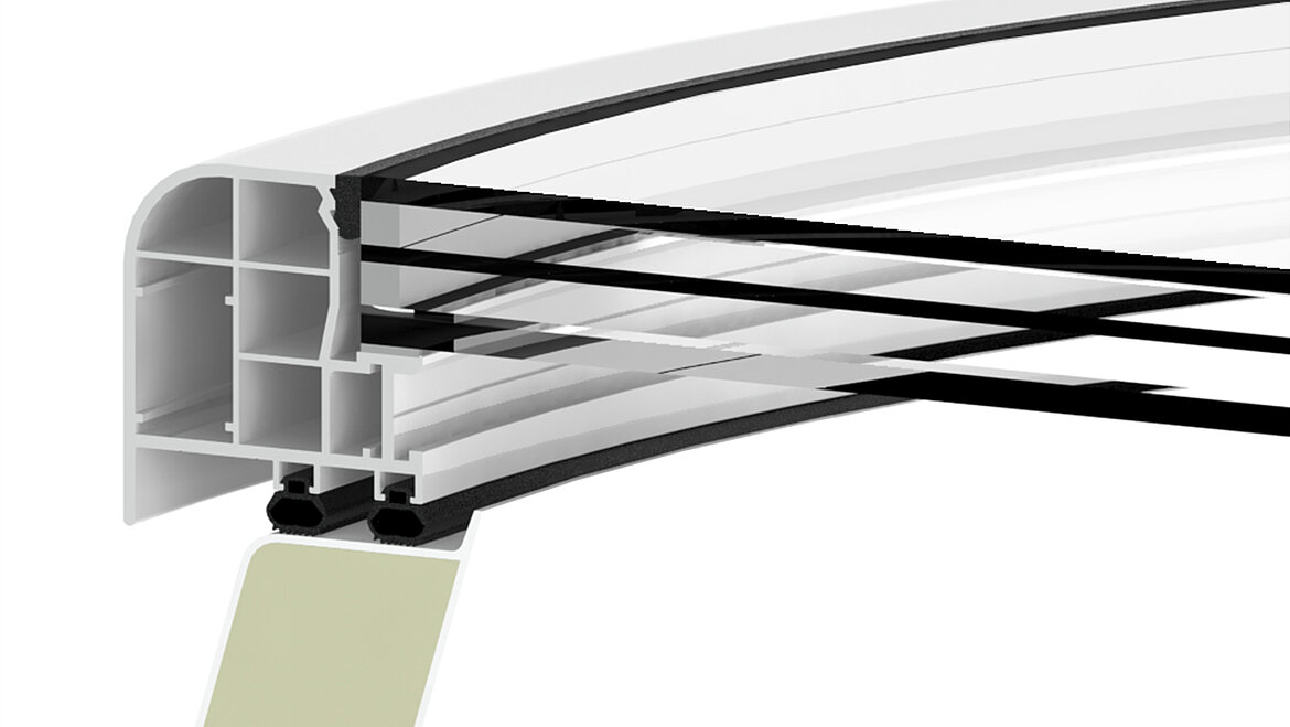 LAMILUX Glass Skylight F100 Circular - Heat insulation glazing with matt, light-coloured film (MHF) triple