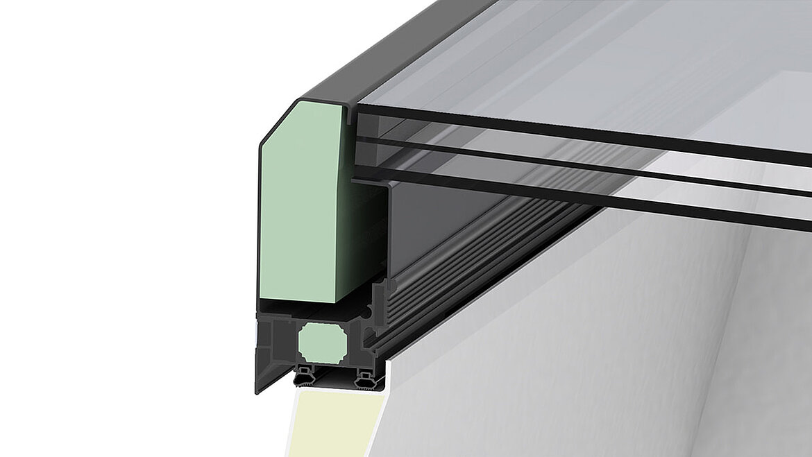 LAMILUX Glass Skylight FE 3° - Heat protection insulation glazing with matt, light-coloured film (MHF) triple