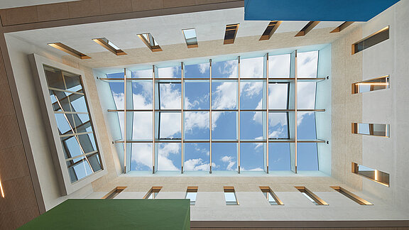 LAMILUX Glasdach PR60 Eingebaut von unten