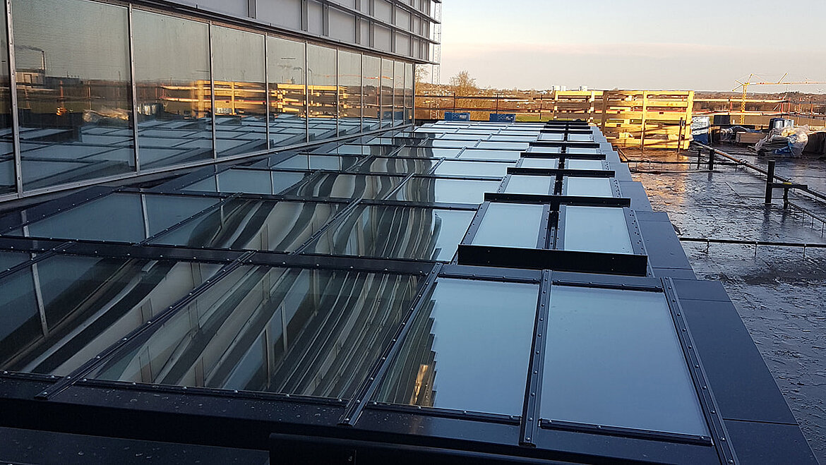 Glass roof hospital Denmark Glass roof hospital Aalborg | insights by LAMILUX