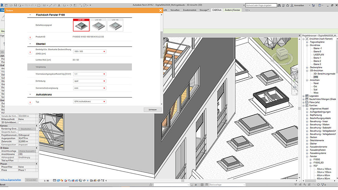 LAMILUX product configurator as REVIT Plug In LAMILUX Glass Skylight F100 plan in REVIT format with product configurator | insights by LAMILUX