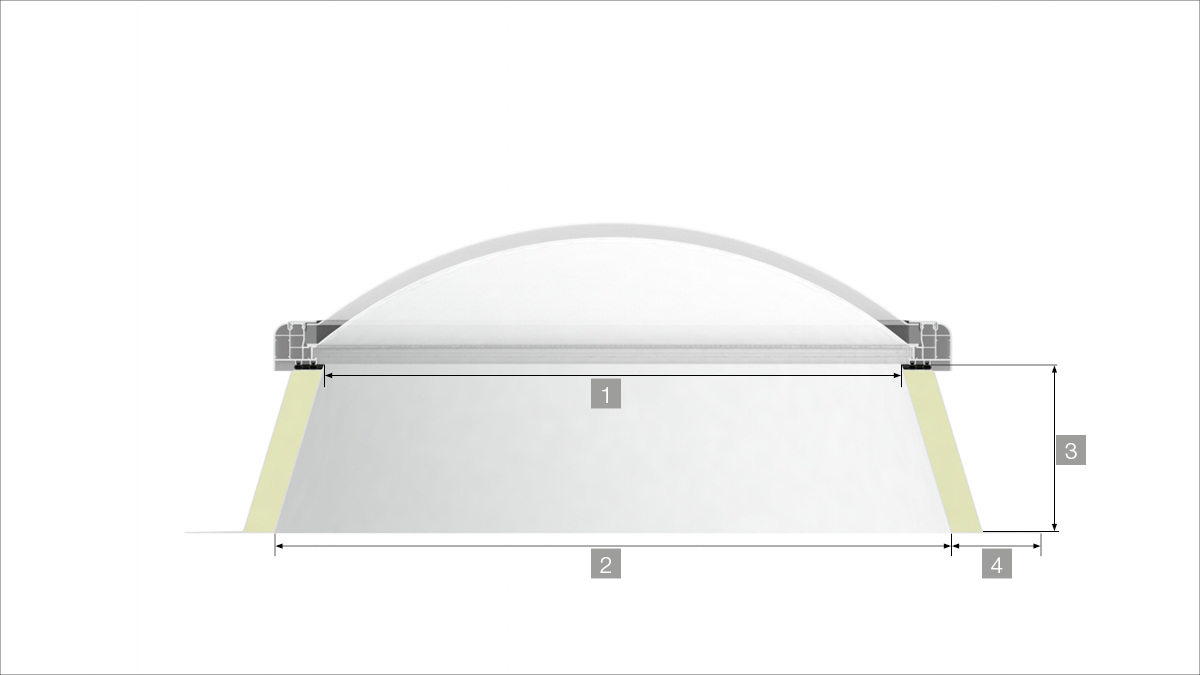 Rooflight F100 in round design LAMILUX