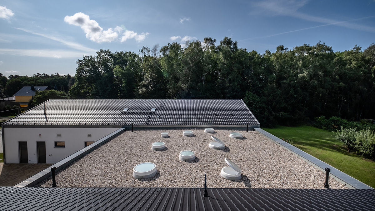 Glass Skylight F100 Circular in the Day care center in Wandlitz LAMILUX
