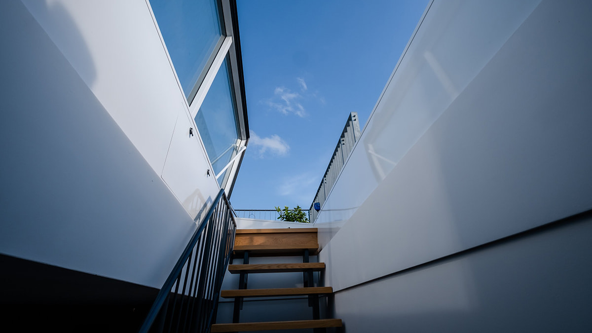 LAMILUX Flat Roof Access Hatch Comfort Swing at townhouse in berlin