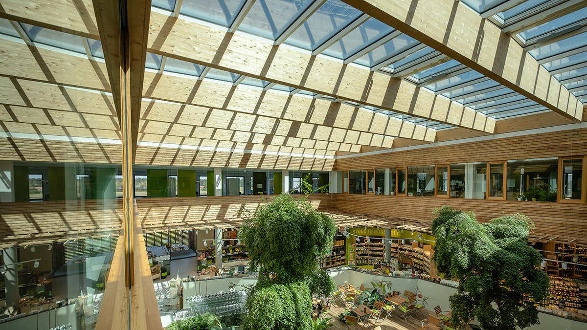 LAMILUX Glass Roof PR60 at the Organic Food Store Byodo in Mühldorf am Inn (Germany)