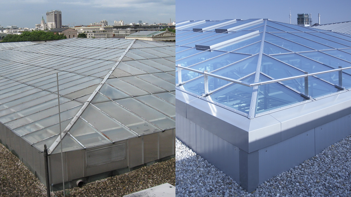 LAMILUX Glass Roof PR60 at the University of Music and Performing Arts in Munich (Germany)