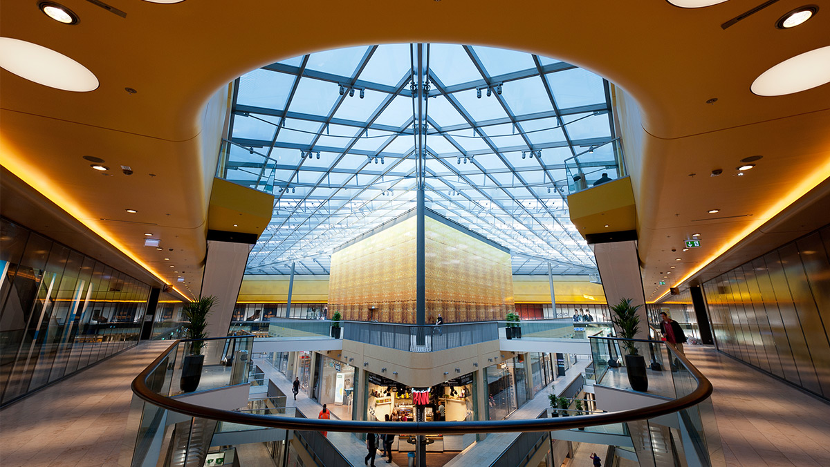 LAMILUX Glass Roof PR60 at the Shopping Mall Thier-Galerie in Dortmund (Germany)