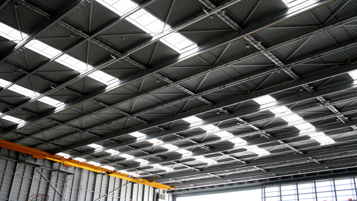 LAMILUX Continuous Rooflight B at the A380 Assembly Hangar in Frankfurt (Germany)