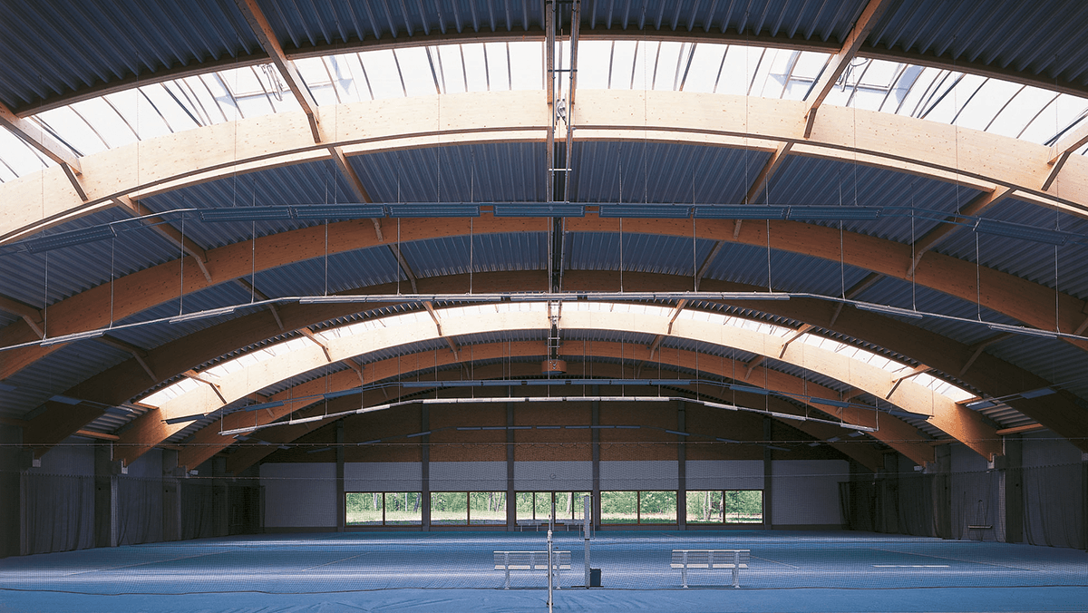 LAMILUX Continuous Rooflight B at the Sports Centre with an indoor tennis court in Lübben (Germany)